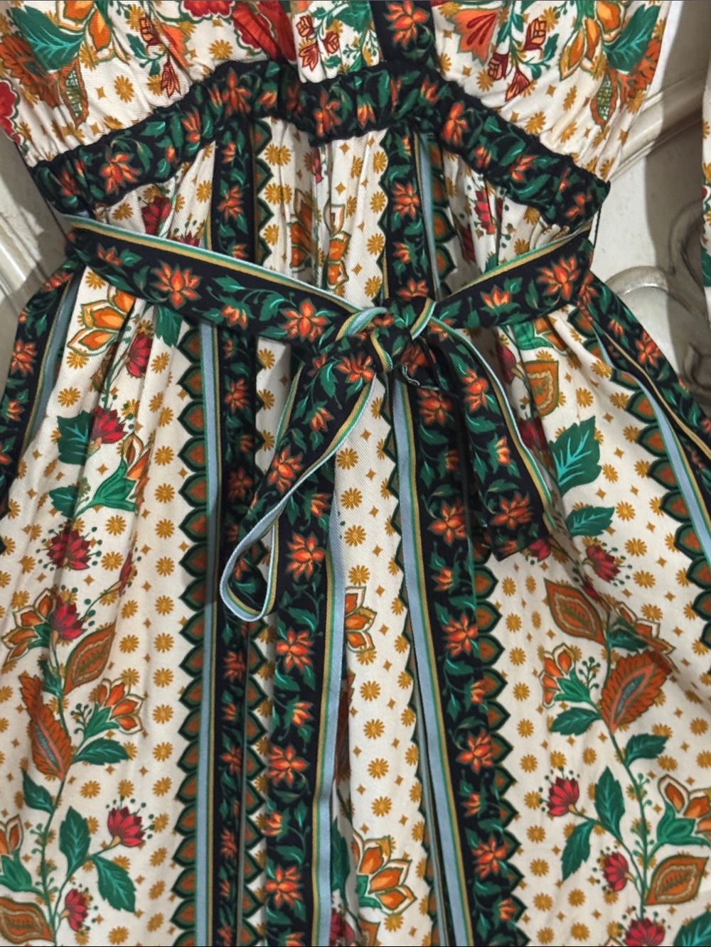 Farm Rio x New Anthropologie Cotton Boho Floral Jumpsuit Long Sleeve S-S - Picture 8 of 16